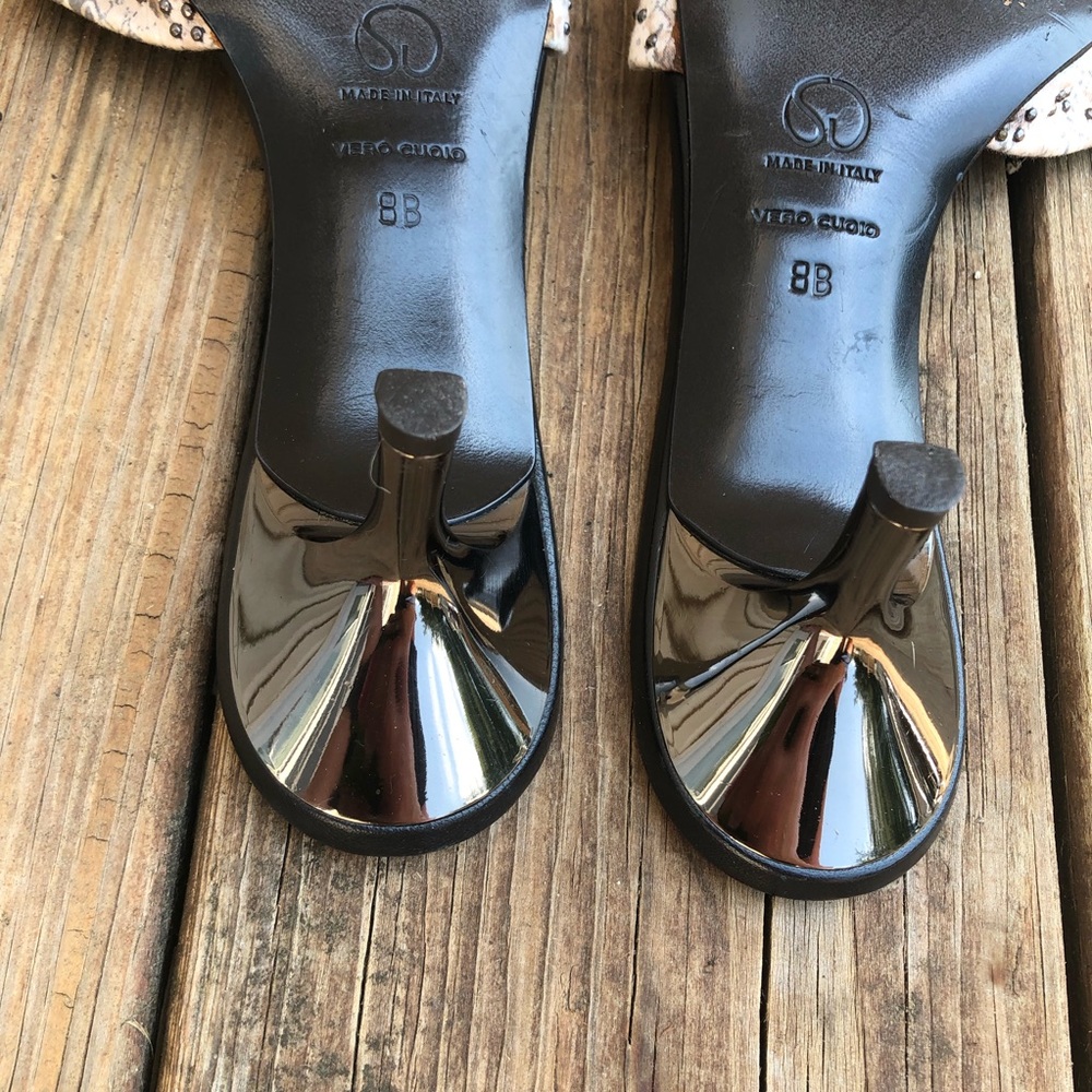 St. John Python Print Studded Kitten Heels Shoes - image 5